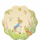 8 Grandes Assiettes en carton Pierre Lapin dans le Jardin