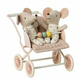 Mini Poussette pour Jumeaux / Bébés Souris - Rose