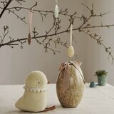 Ornement Oeuf de Pâques en Métal - Fleurs Jaune