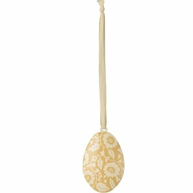 Ornement Oeuf de Pâques en Métal - Fleurs Jaune