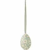 Ornement Oeuf de Pâques en Métal - Fleurs Menthe