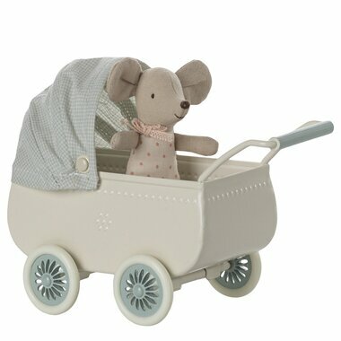 Landau Rétro avec Bébé Souris - Menthe
