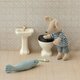 Lavabo de Salle de Bain pour Souris - Blanc Cassé