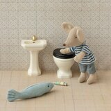 Lavabo de Salle de Bain pour Souris - Blanc Cassé