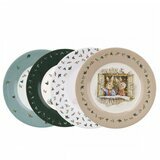 Set de 4 Assiettes à Dessert de Noël Peter Rabbit 