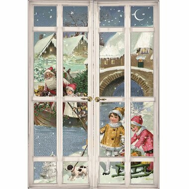 Mini Calendrier de l'Avent - Carte Fenêtre de Noël (Pont)