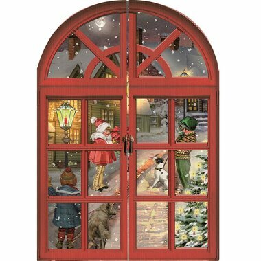 Mini Calendrier de l'Avent - Carte Fenêtre de Noël (Street)
