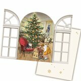 Mini Calendrier de l'Avent - Carte Fenêtre de Noël (Chat)