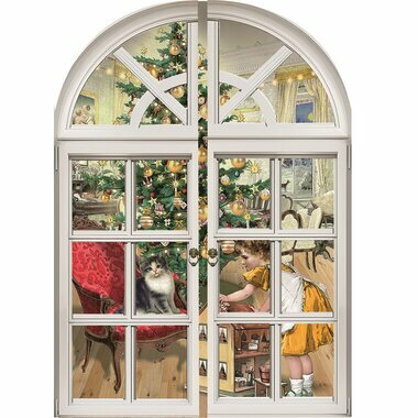 Mini Calendrier de l'Avent - Carte Fenêtre de Noël (Chat)