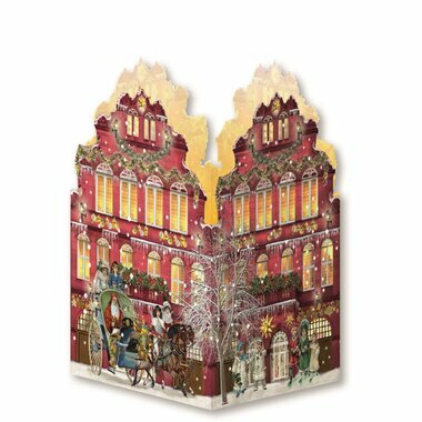 Mini Calendrier de l'Avent - Maison de Noël Lanterne (rouge)