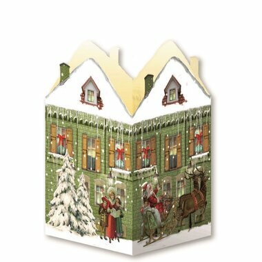 Mini Calendrier de l'Avent - Maison de Noël Lanterne (vert)