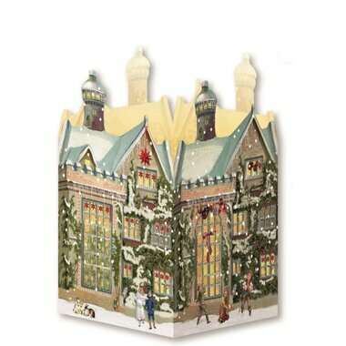 Mini Calendrier de l'Avent - Maison de Noël Lanterne (beige)