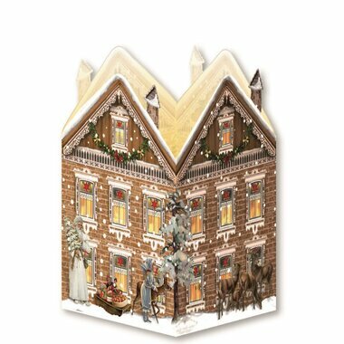 Mini Calendrier de l'Avent - Maison de Noël Lanterne (marron)