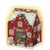 Mini Calendrier de l'Avent - Maison de Noël 3D pour LED (rouge)