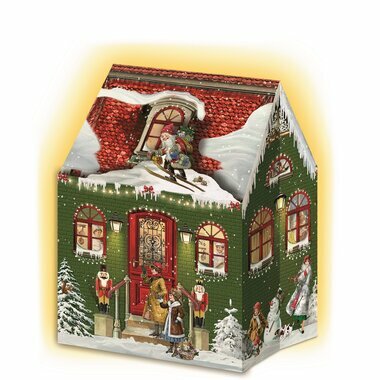 Mini Calendrier de l'Avent - Maison de Noël 3D pour LED (vert)