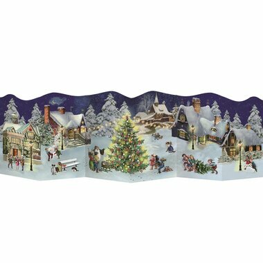 Mini Calendrier de l'Avent - Dépliant de Noël (Village)
