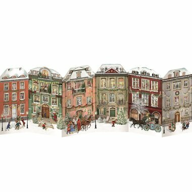 Mini Calendrier de l'Avent - Dépliant de Noël (Maisons)