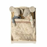 Lit pour Souris en Bois avec Parure
