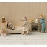 Lit pour Souris en Bois avec Parure