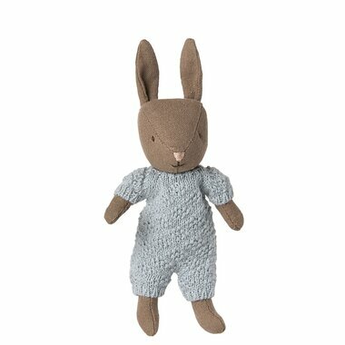 Lapin Marron (taille Micro) - Combinaison Bleue