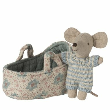 B&eacute;b&eacute; Souris dans son Couffin - Bleu