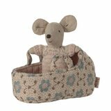 B&eacute;b&eacute; Souris dans son Couffin - Rose