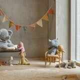 Peluche Chaton Endormi, Medium - Gris