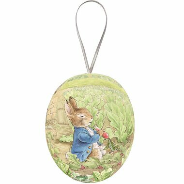 Oeuf de P&acirc;ques Vintage 9 cm avec lien - Peter Rabbit and Radish