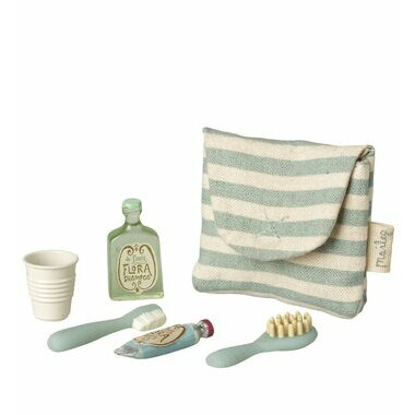 Trousse de Toilette pour Souris - Ray&eacute; bleu