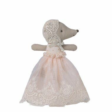 B&eacute;b&eacute; Souris en Robe de Bapt&ecirc;me - Poudre