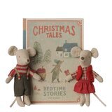 Souris de No&euml;l Jumeaux - Petit Fr&egrave;re et Petite Soeur dans leur Coffret Livre