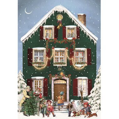 Mini Calendrier de l'Avent - Maison de No&euml;l (Vert)